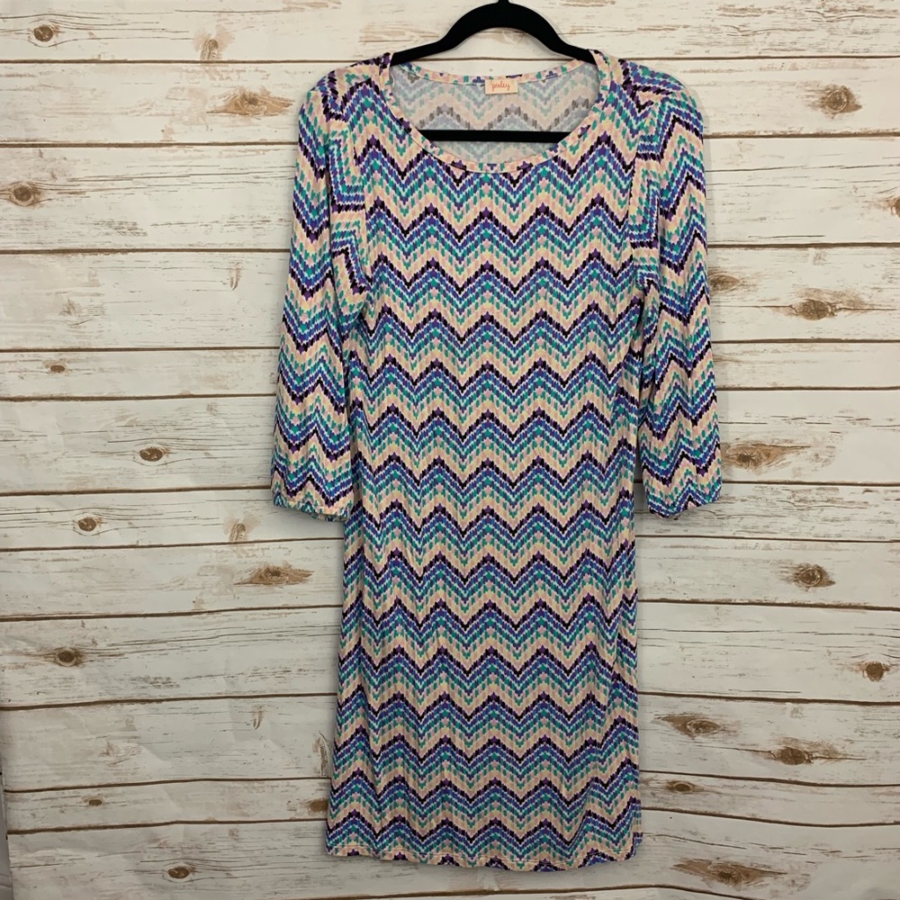 Pixley Stitch Fix Maeby Pastel Chevron Shift Dress Stretch